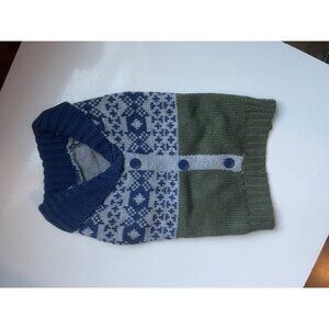 Fair Isle Knit Dog Sweater – Gray & Green XS Grandpa Style Pet Clothing